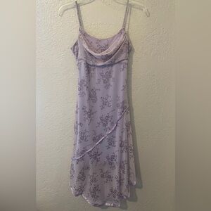 Y2K vintage / whimsy goth fairy floral asymmetrical lavender dress